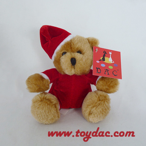 Plush Cap Bear Christmas Ornament