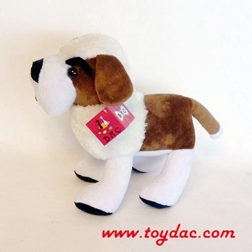 Plush Velour cartoon Dog with Logo