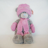 Plush Wool Hat Pink Bear