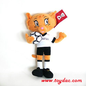 Plush Cat Football Game Mascot