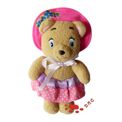 Plush Wool Hat Pink Bear