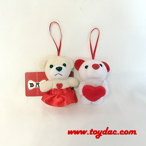 Plush Valentine Bear Key Ring Toy