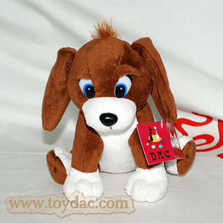 Plush Brown and White Dog Toy