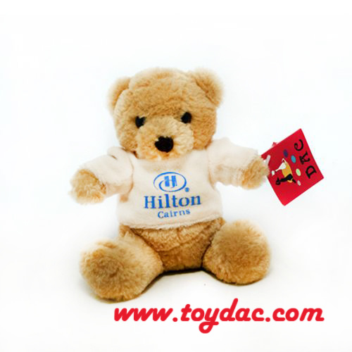 Plush Red Bear with T-Shirt Toy for Holiday