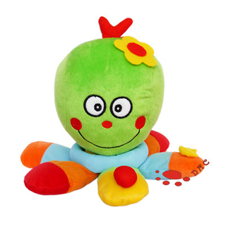 Multi Color Plush Animal Baby Toy Rattle