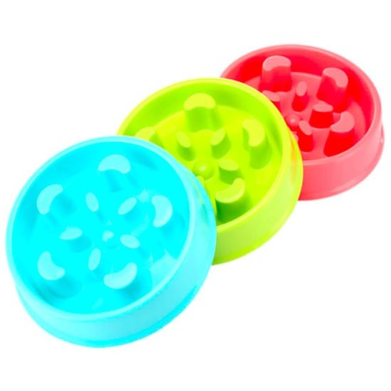Slanted Non-Slide Slow Feed Dog Bowl