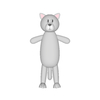 Cartoon grey cat 3D mould 