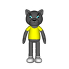 Cartoon wolf with clothes 