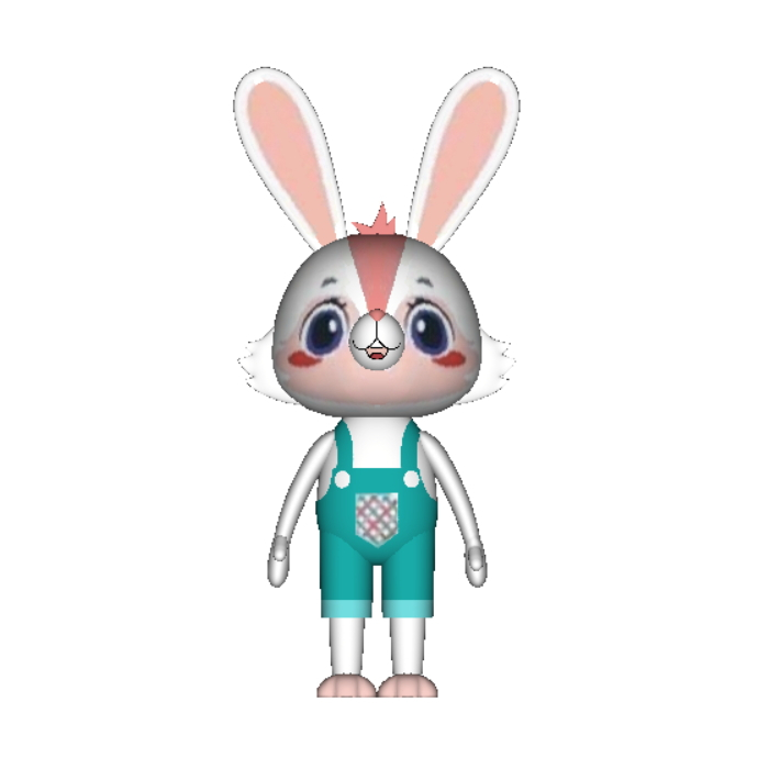 Cartoon rabbbit doll 3D mould 